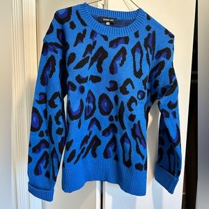 Blue Leopard Sweater